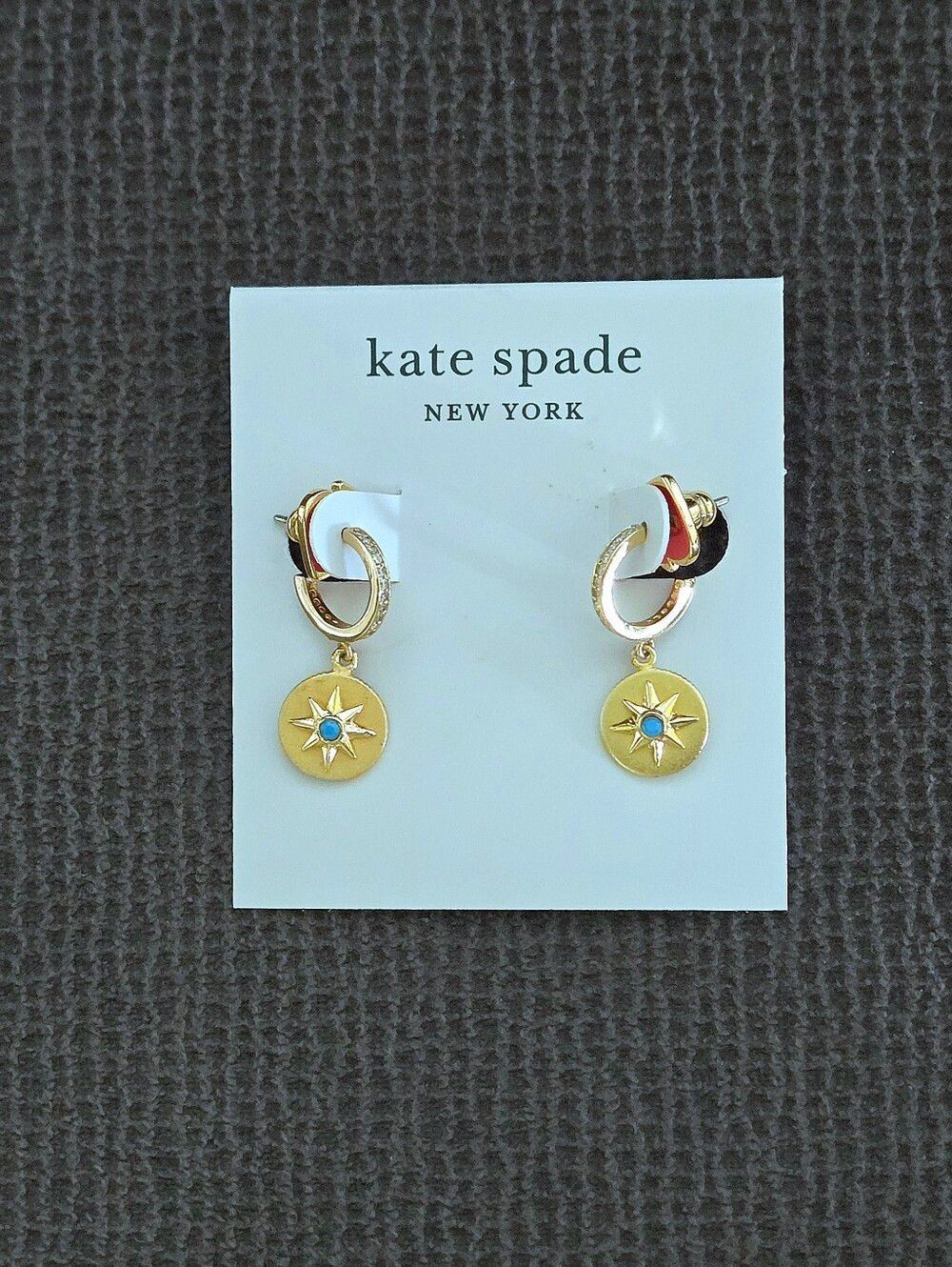 Kate Spade♠️ Gold💛 "My Medallion"🏅 Huggie🤗 Hoop Earrings